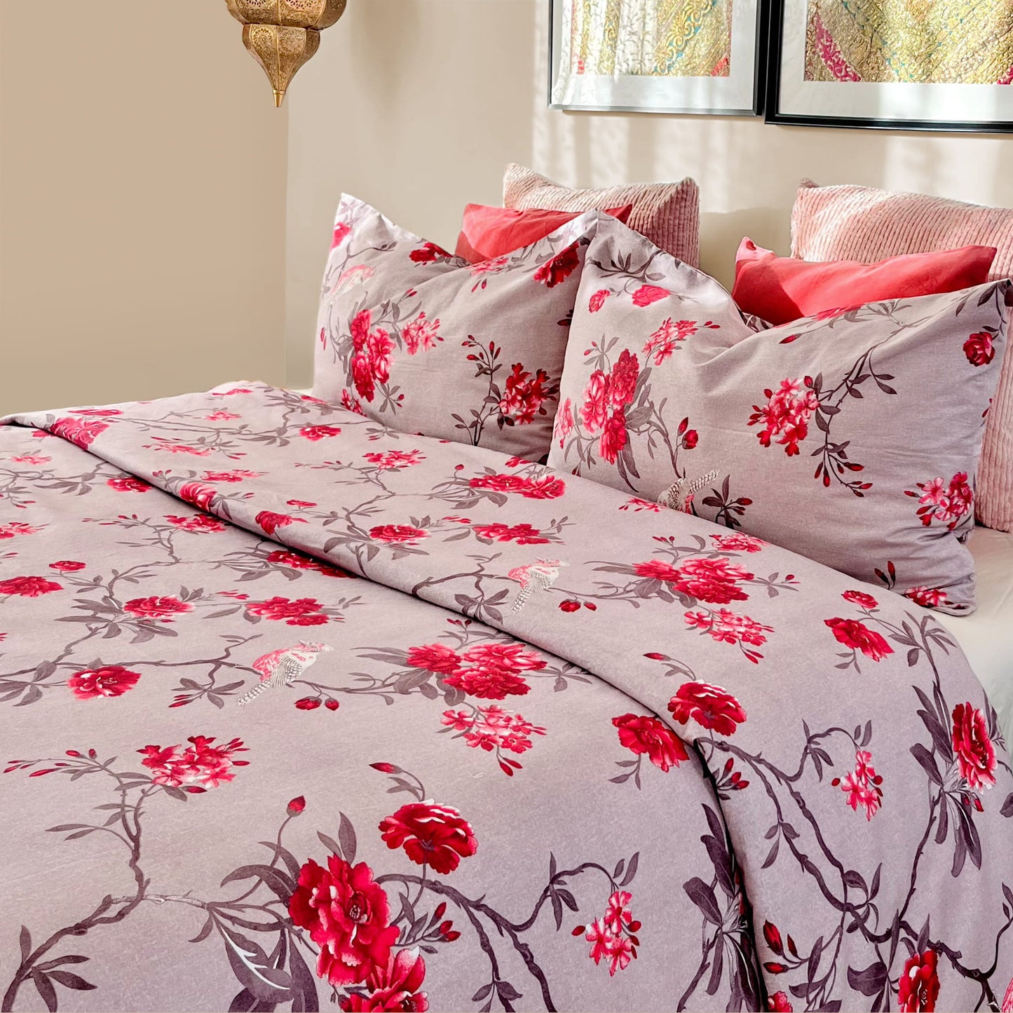 Duvet Cover Set & Fitted Bedsheets- GULNAR 100% Cotton